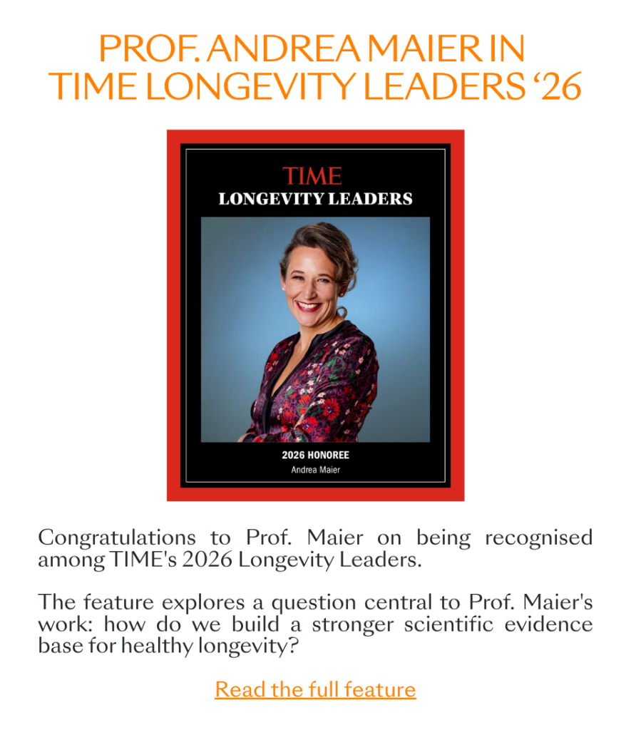 Prof Andrea Maier Named in The Longevity Leaders 26